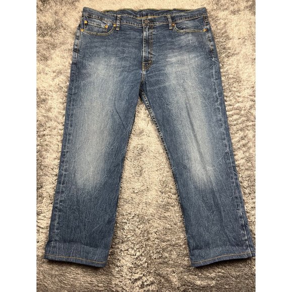 Levi's Other - Levis 514 Jean Men 42x30 Blue Stretch Slim Straight Leg Red Tab Denim